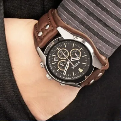 Fossil Coachman Brown Leather Black Dial Men’s Watch